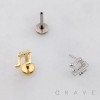 SONG MUSIC NOTE CZ NOTE THREADLESS (PUSH IN) 316L SURGICAL STEEL LABRET SET